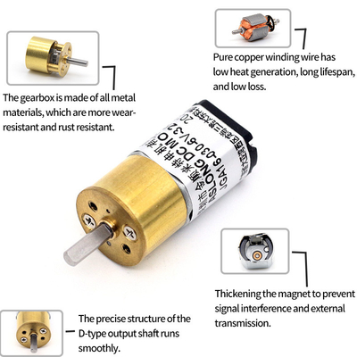 ASLONG JGA16-030 15.5mm 6V 26-800RPM DC ブラシ式減速モーター DCモーターギア付きミニマイクロ金属ギアモーター