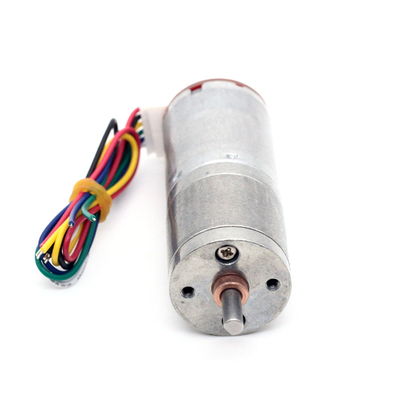 25mmのエンコーダー永久マグネット小さいDCギヤ モーター高いトルク6v 60RPM