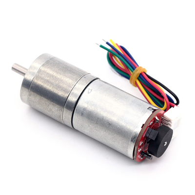 25mmのエンコーダー永久マグネット小さいDCギヤ モーター高いトルク6v 60RPM