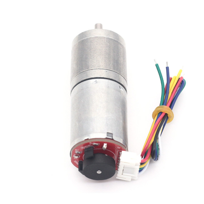 25mmのエンコーダー永久マグネット小さいDCギヤ モーター高いトルク6v 60RPM